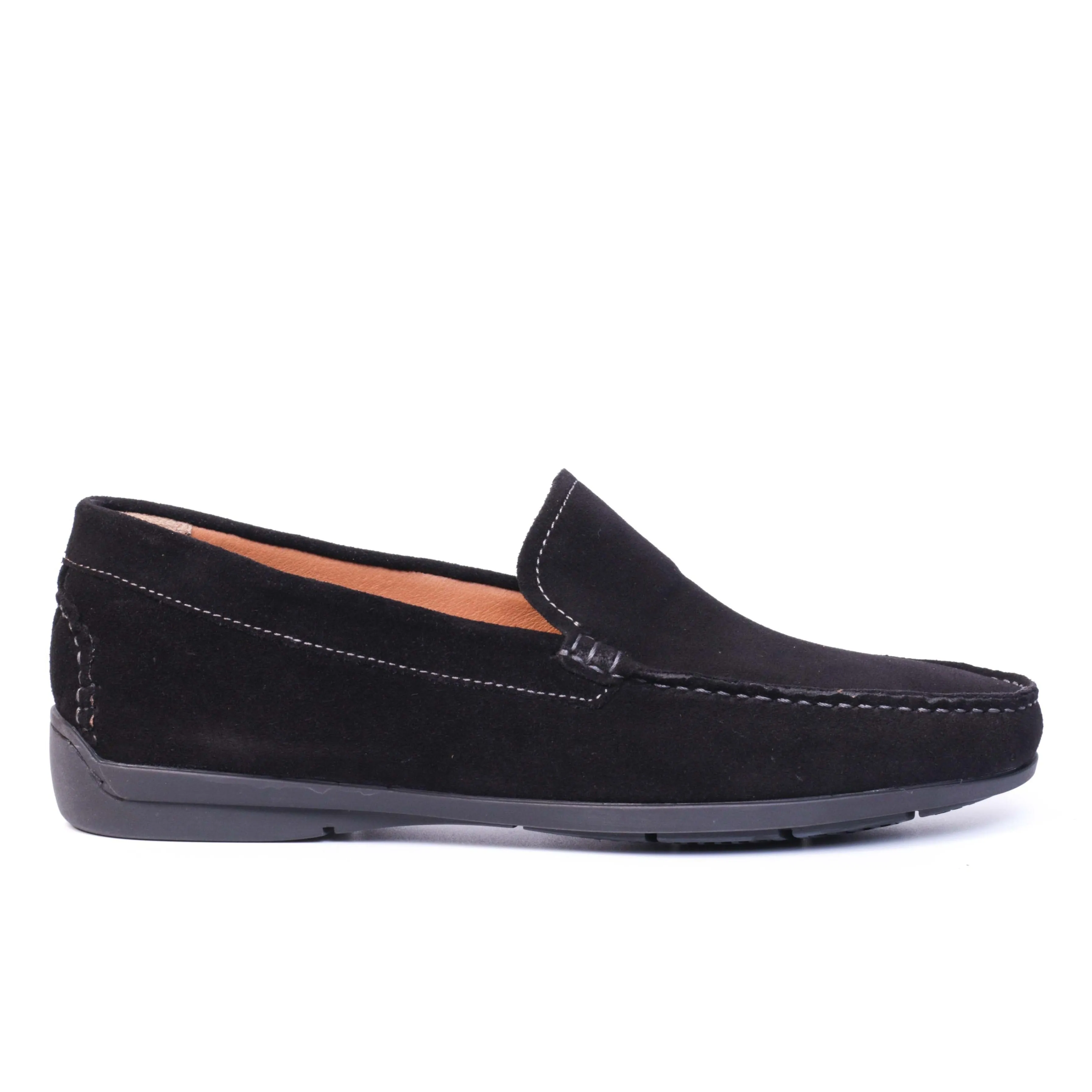 046 Mocassin en Daim Noir