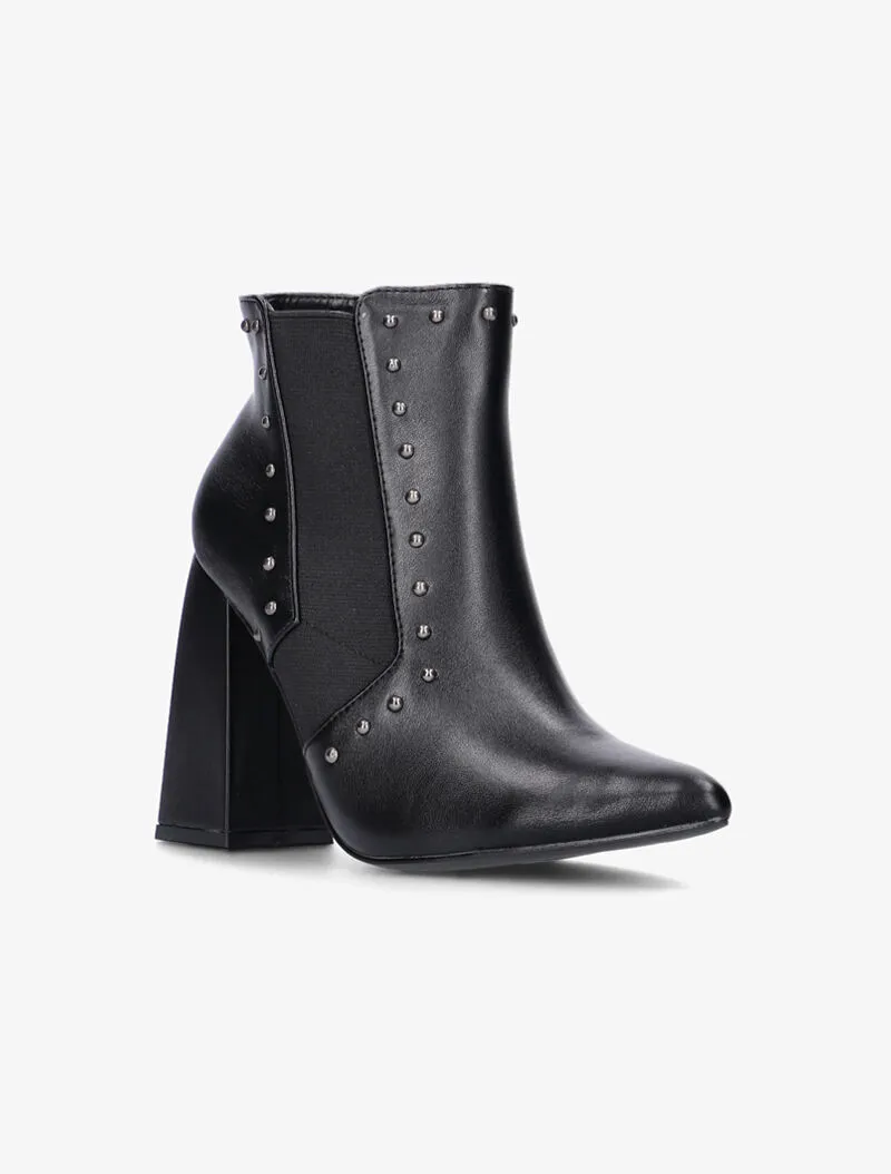 Bottines à talon carré - noir