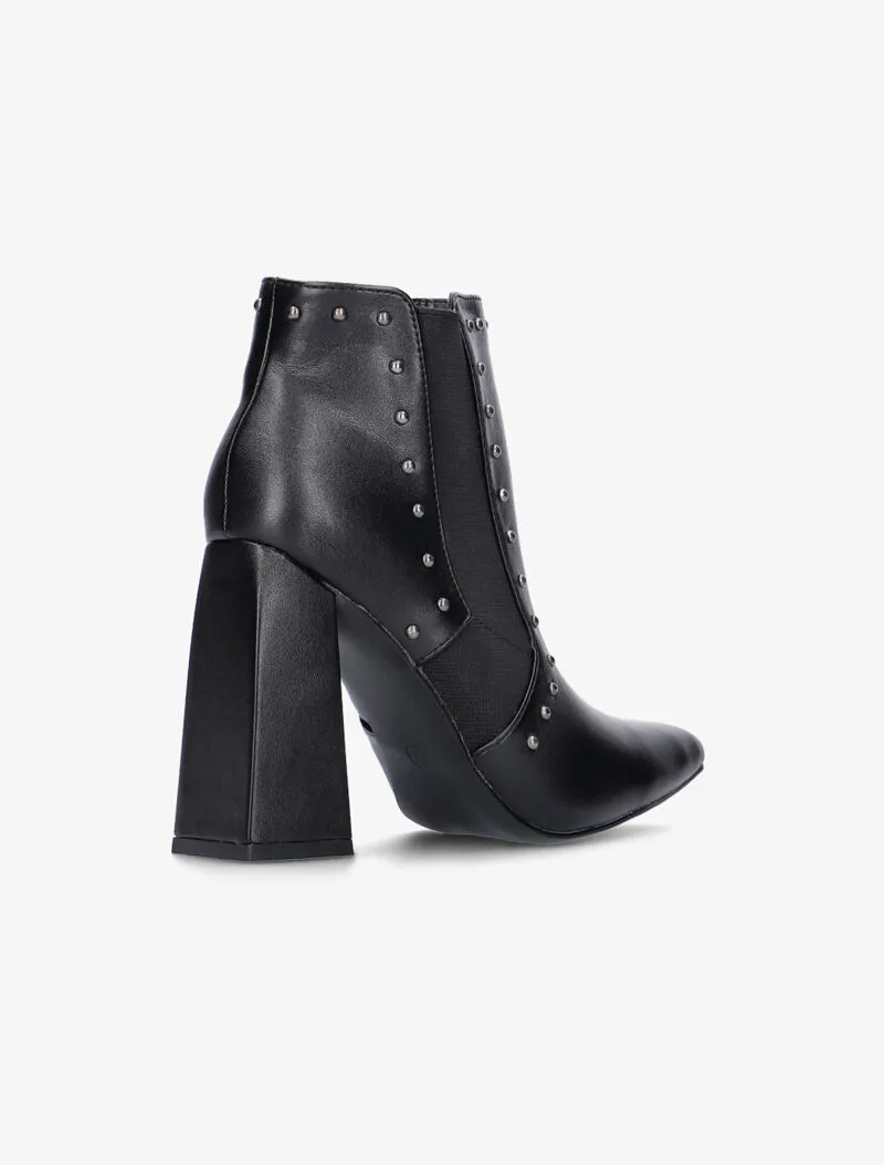 Bottines à talon carré - noir