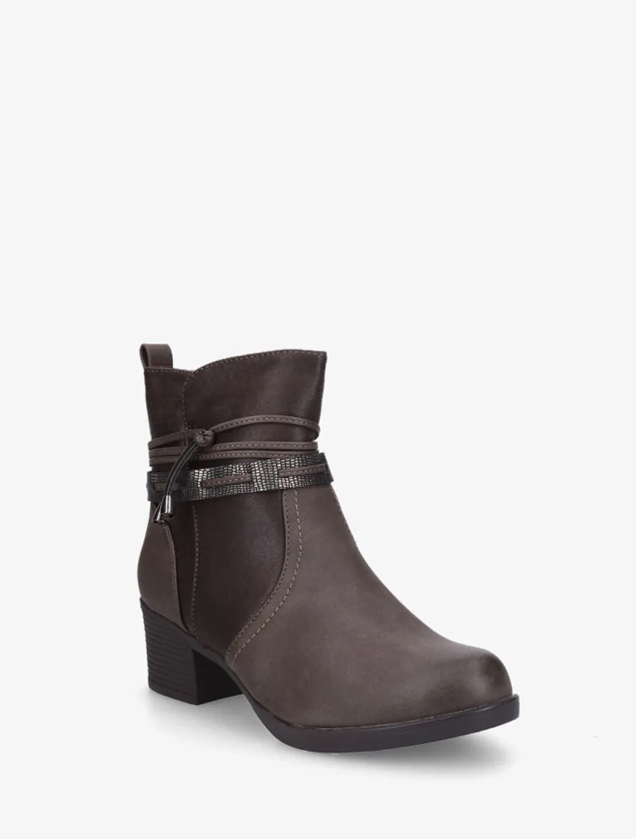 Bottines bi-matière à talon