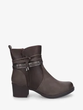 Bottines bi-matière à talon