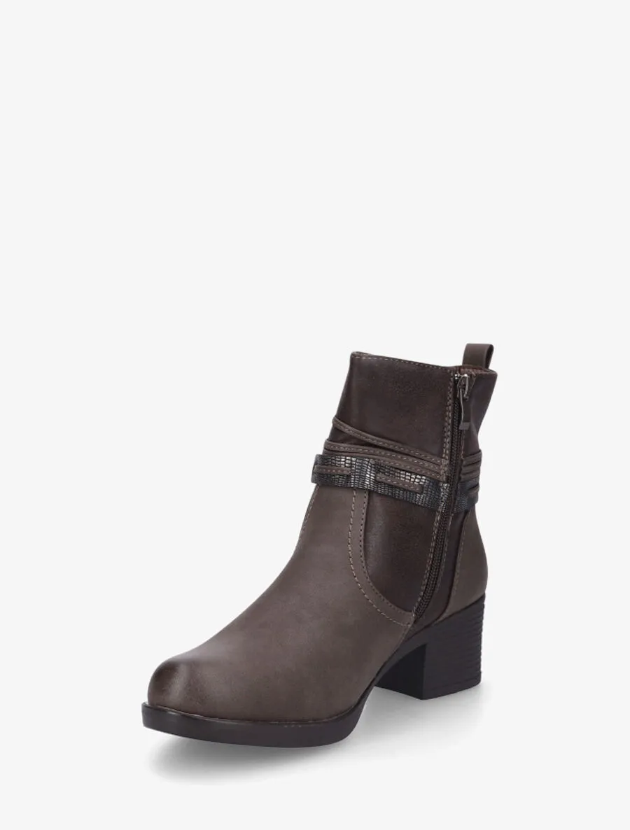 Bottines bi-matière à talon