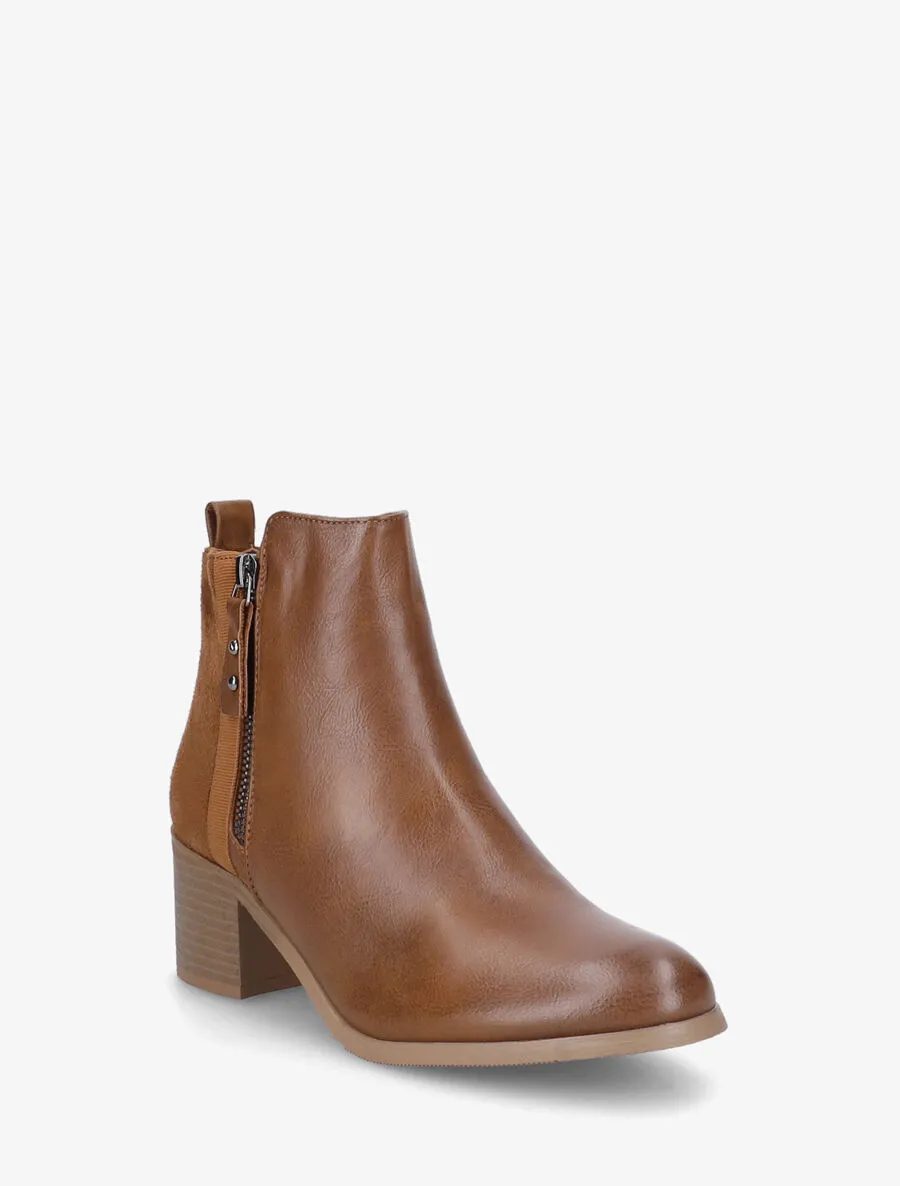 Bottines bi-matière à zip