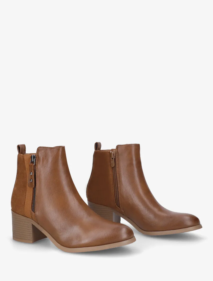 Bottines bi-matière à zip