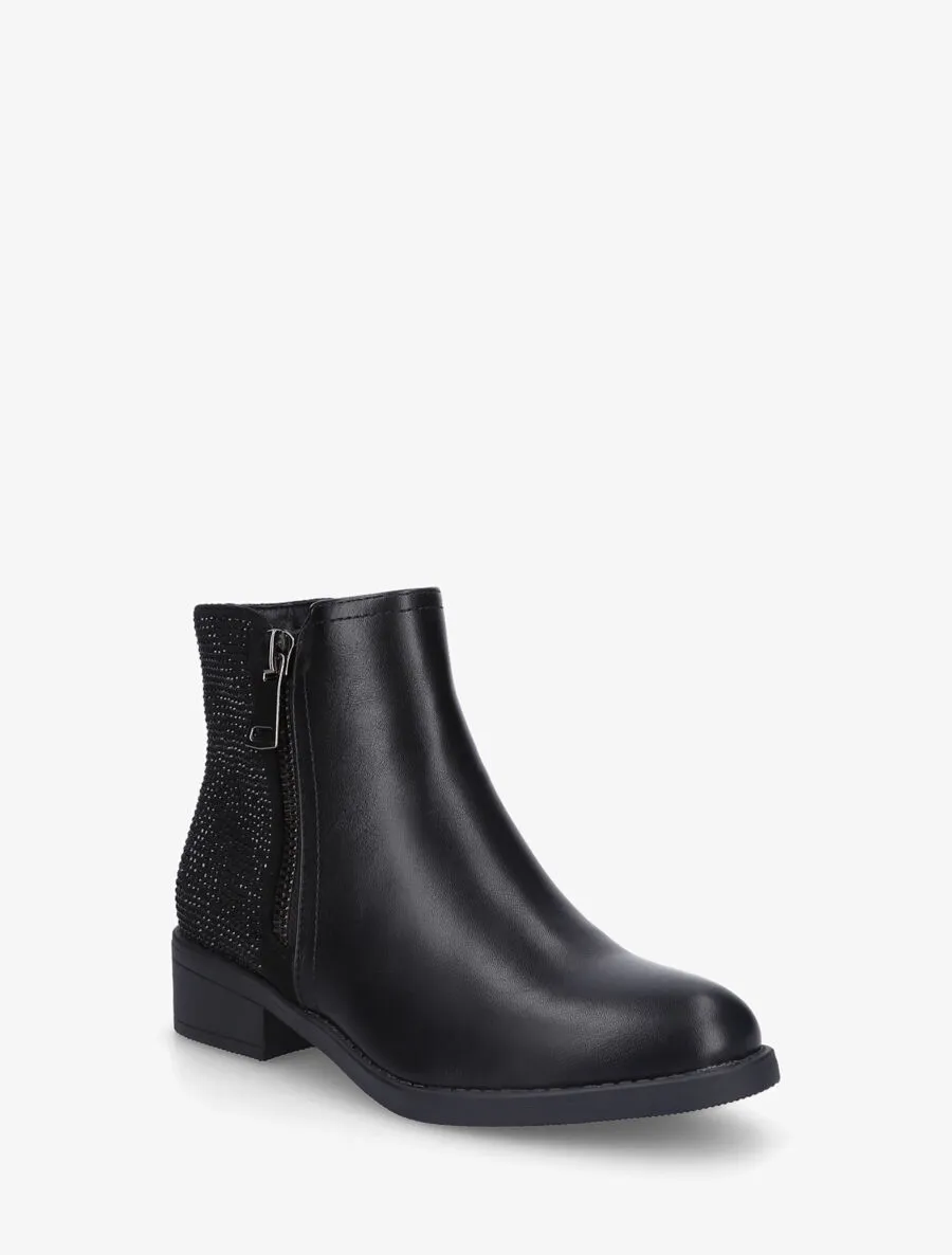 Bottines bi-matière et double zips