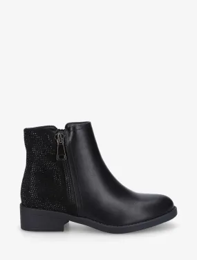 Bottines bi-matière et double zips