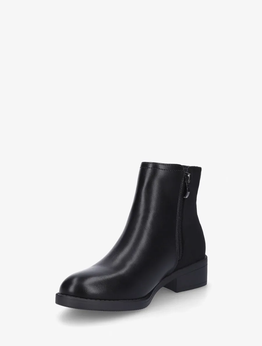 Bottines bi-matière et double zips