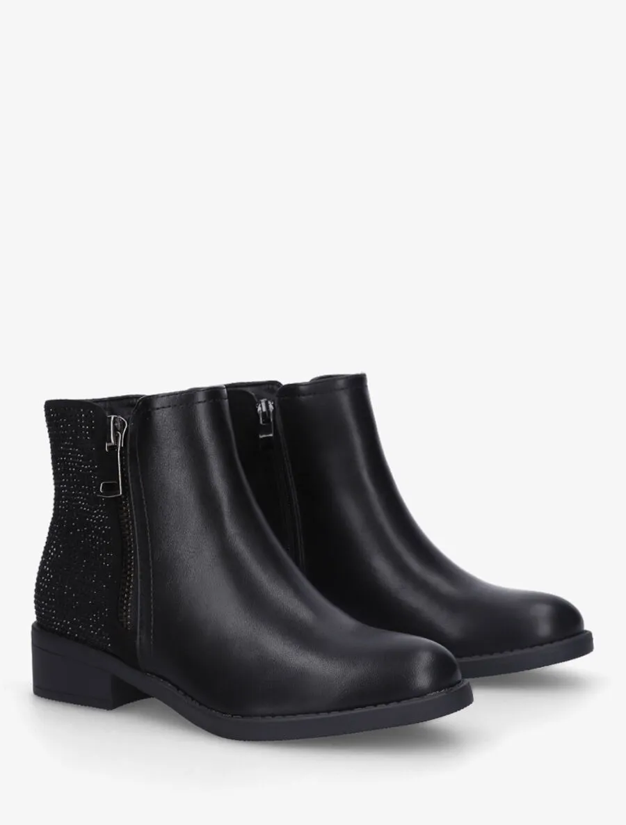 Bottines bi-matière et double zips