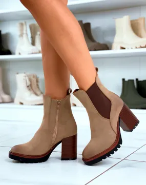 Bottines Chelsea taupe en suédine - Le chic intemporel à porter au quotidien