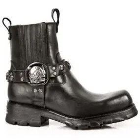 Bottines cuir biker New Rock M.7621-S1