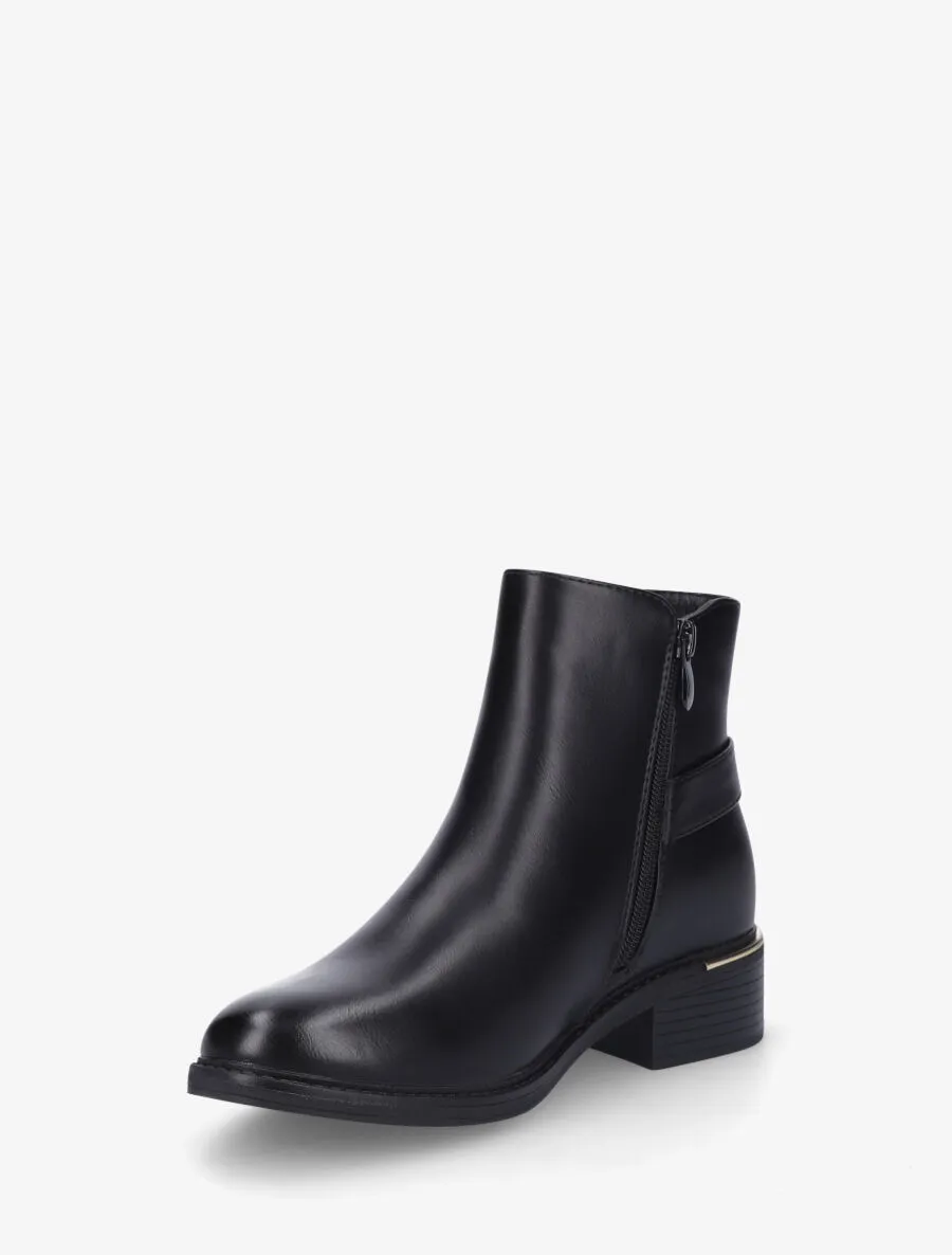 Bottines élastiquées et métal au talon - Noir