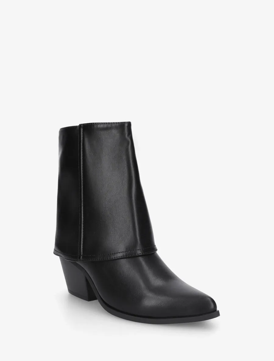 Bottines en simili à revers - Noir