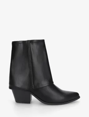 Bottines en simili à revers - Noir