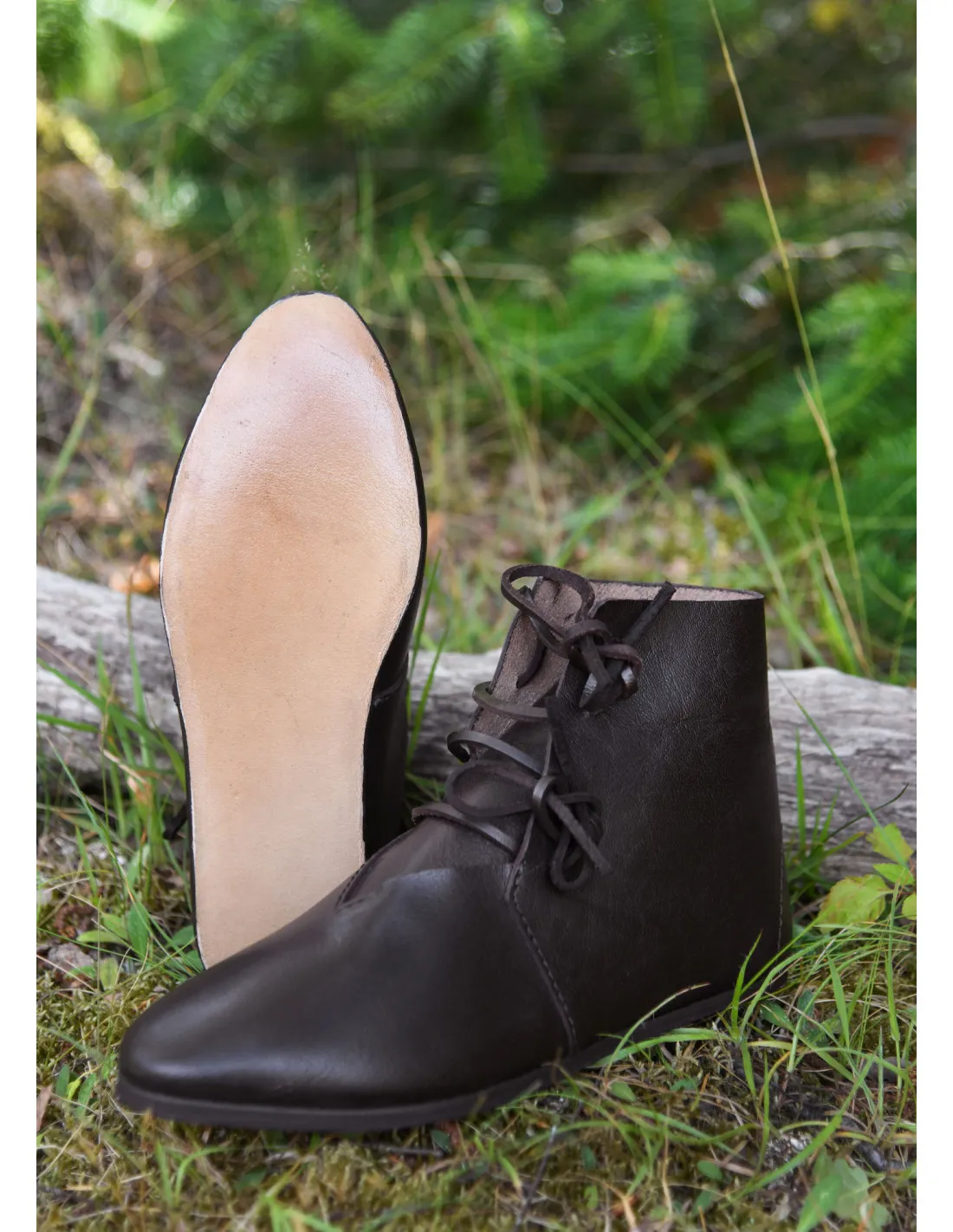 Bottines médiévales à lacets, marron (XIIIe-XVe siècles) ⚔️ Boutique Épées