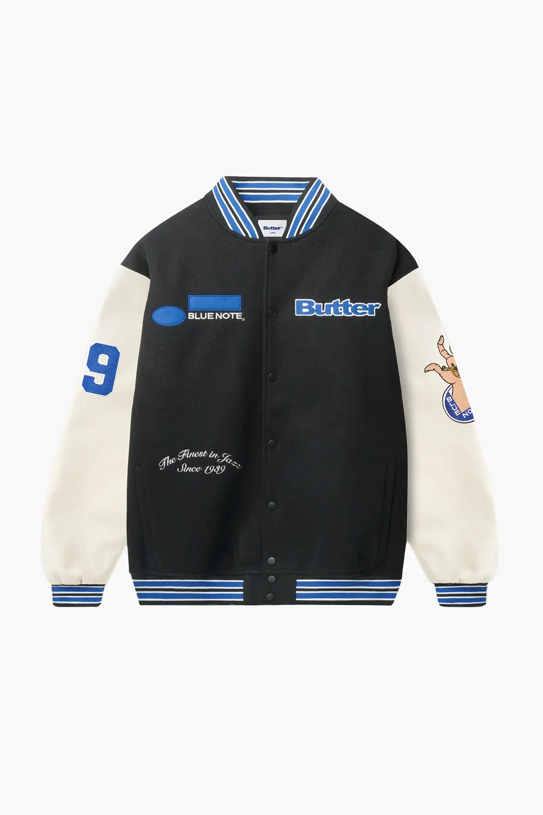 Butter x blue note Blue note varsity jacket Navy/cream - GRADUATE ...