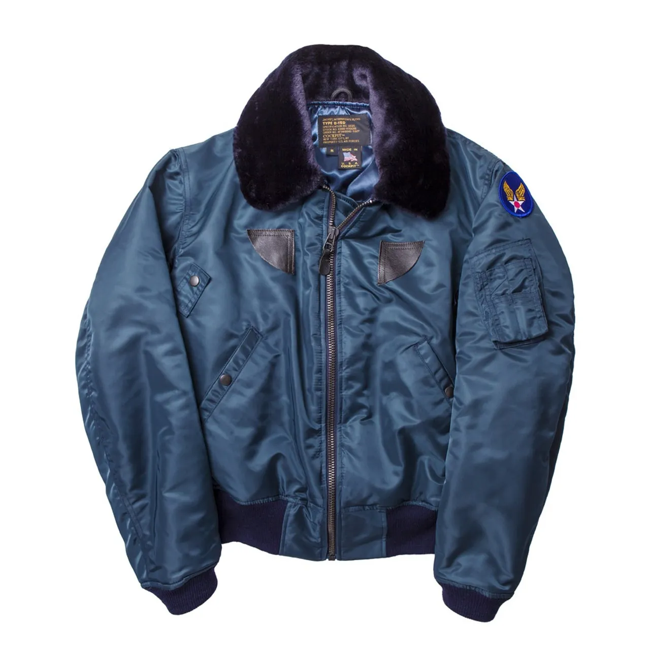 Cockpit USA B-15 Nylon Jacket AF Blue, Olive, USA Made