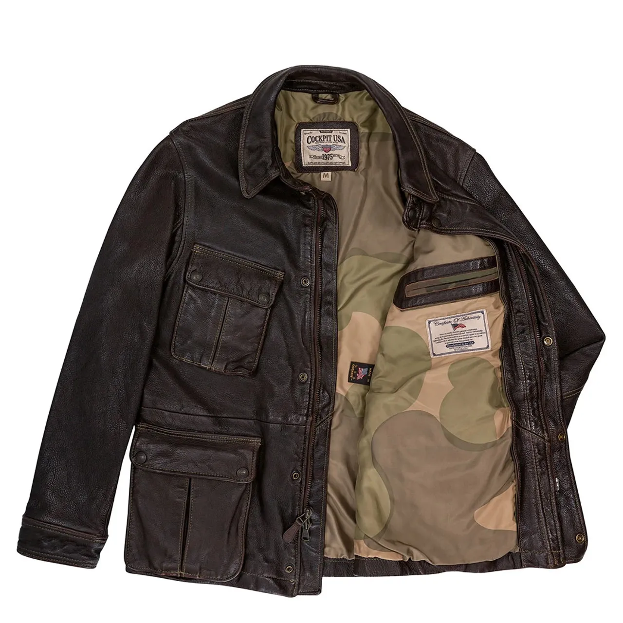 Cockpit USA Dispatch Motorcycle Jacket Brown USA Made