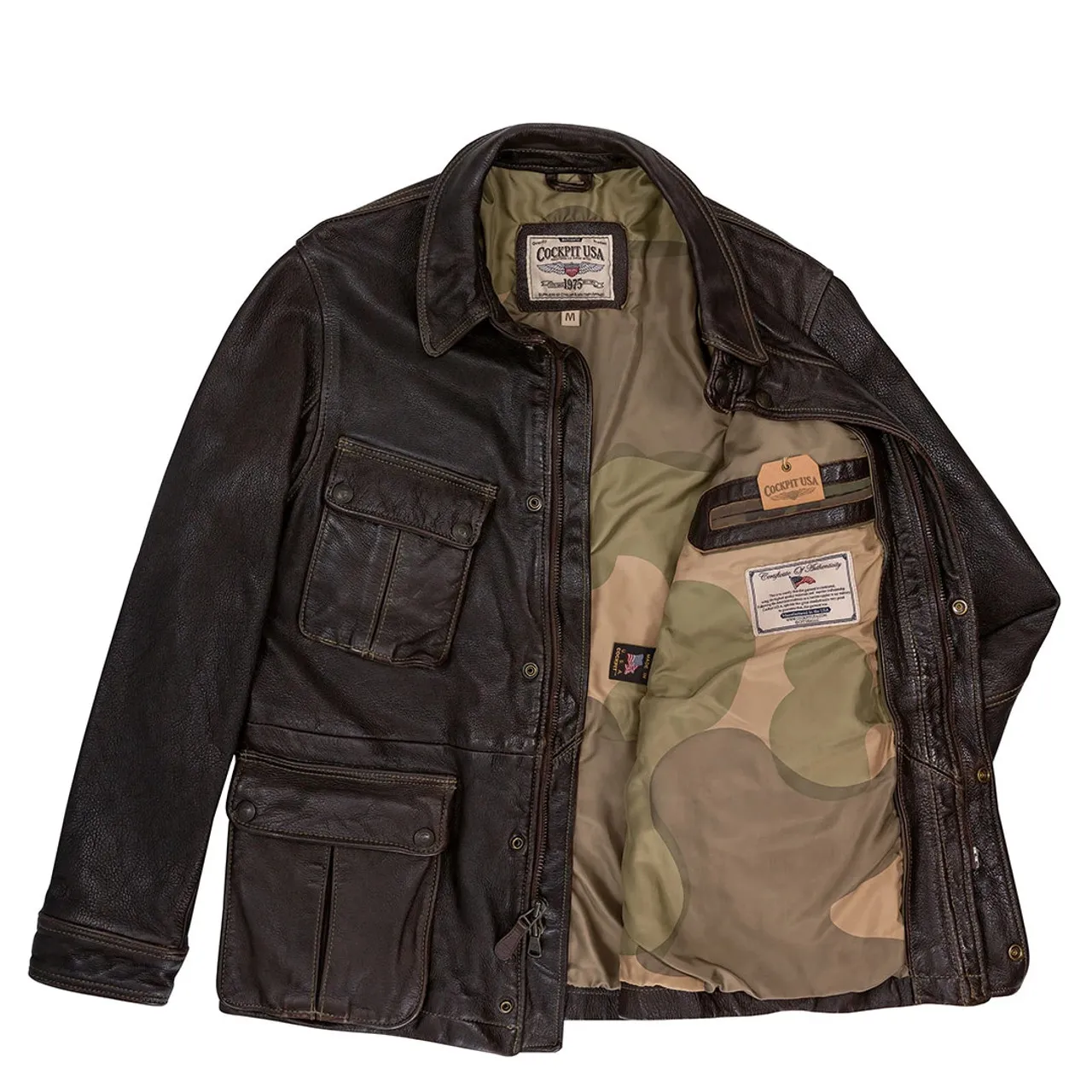 Cockpit USA Dispatch Motorcycle Jacket Brown USA Made