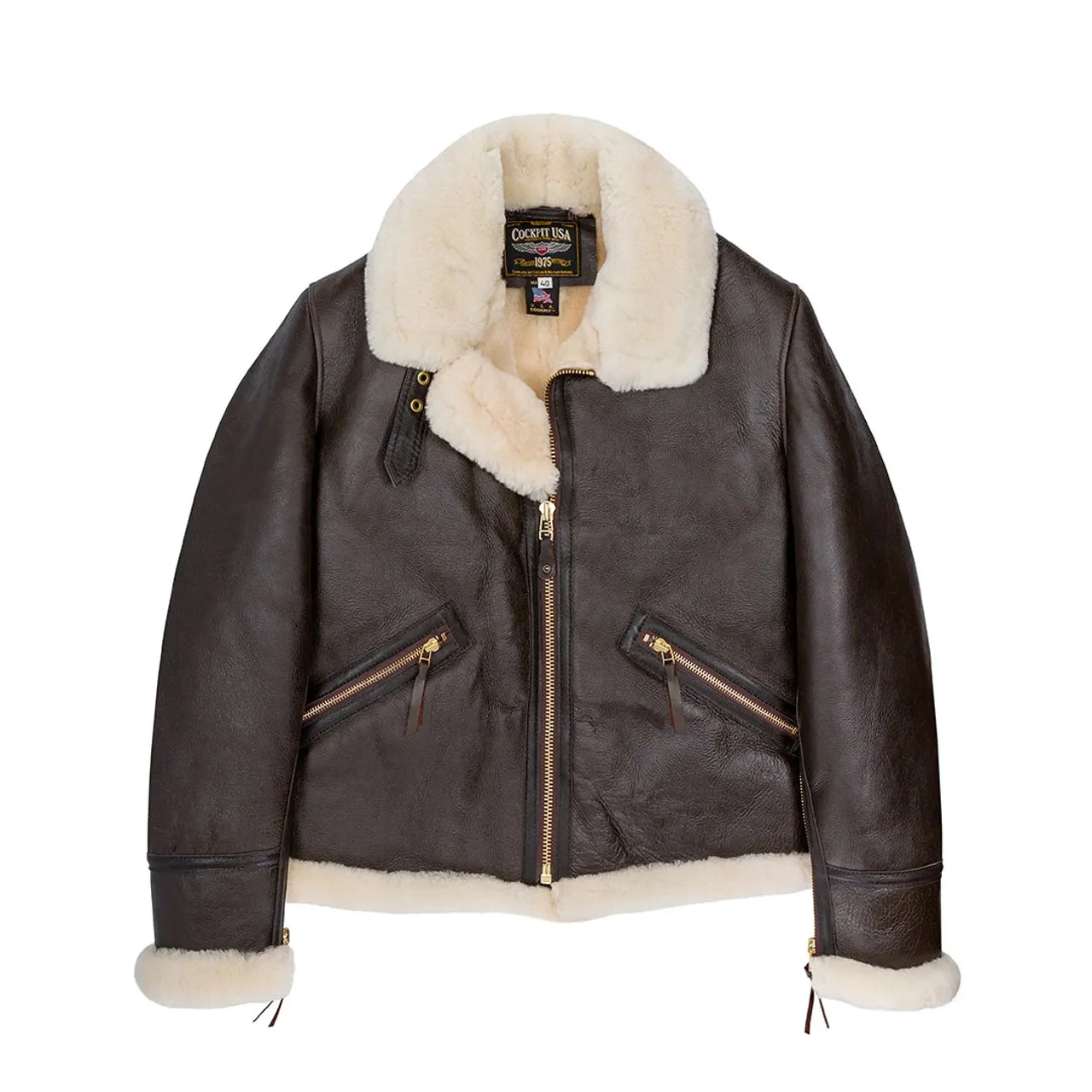 Cockpit USA Scout Sheepskin Jacket Brown USA Made