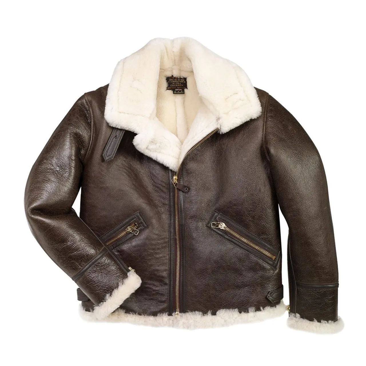 Cockpit USA Scout Sheepskin Jacket Brown USA Made