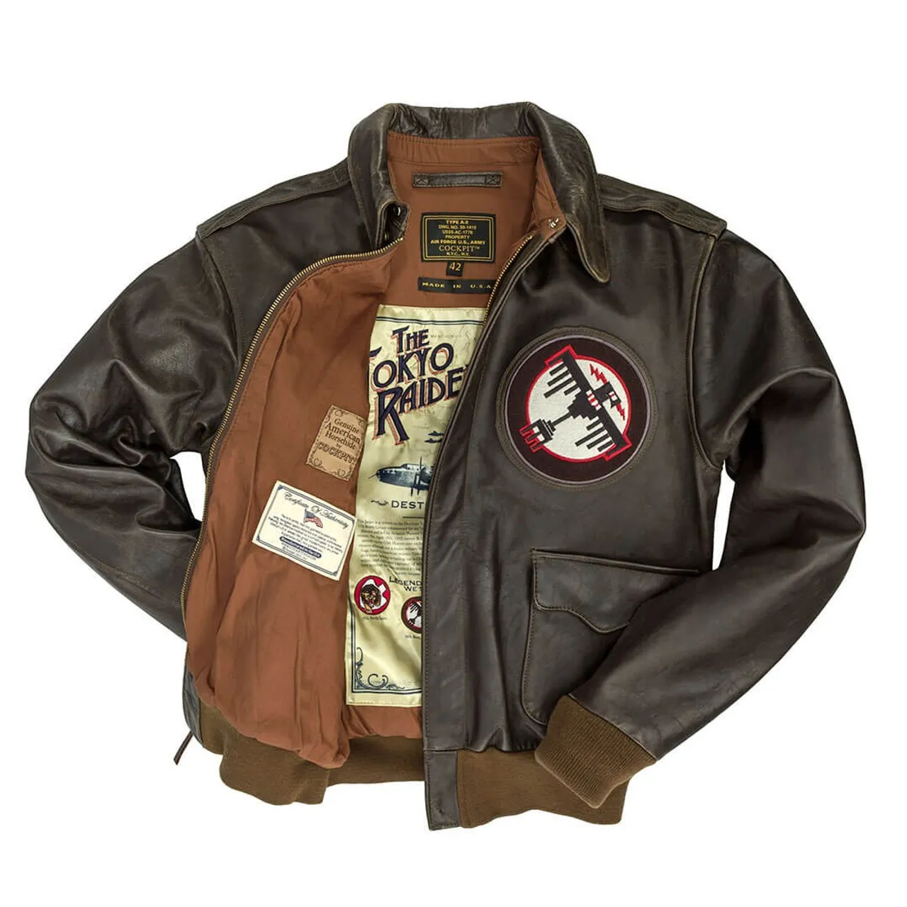 Cockpit USA Tokyo Raiders A-2 Jacket Brown USA Made