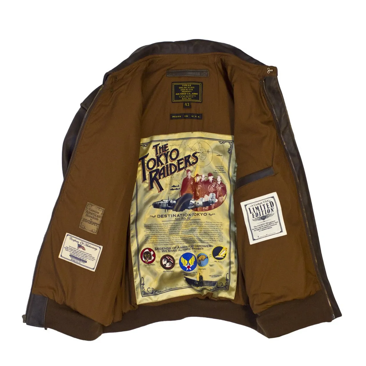 Cockpit USA Tokyo Raiders A-2 Jacket Brown USA Made