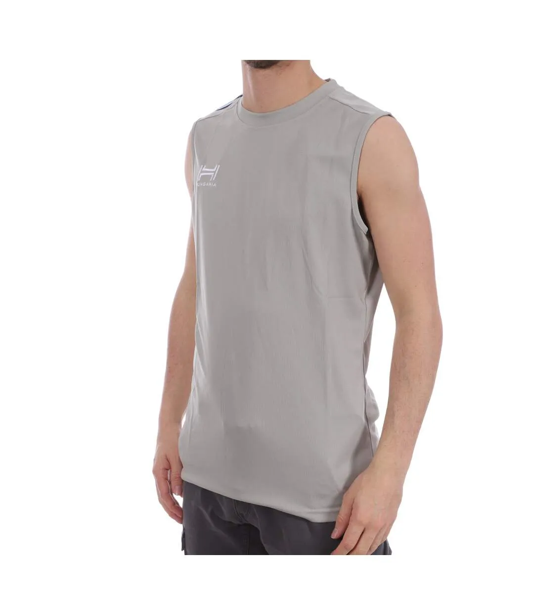 Débardeur Gris aux Bandes Bleues Homme Hungaria Training Pro Sleveless