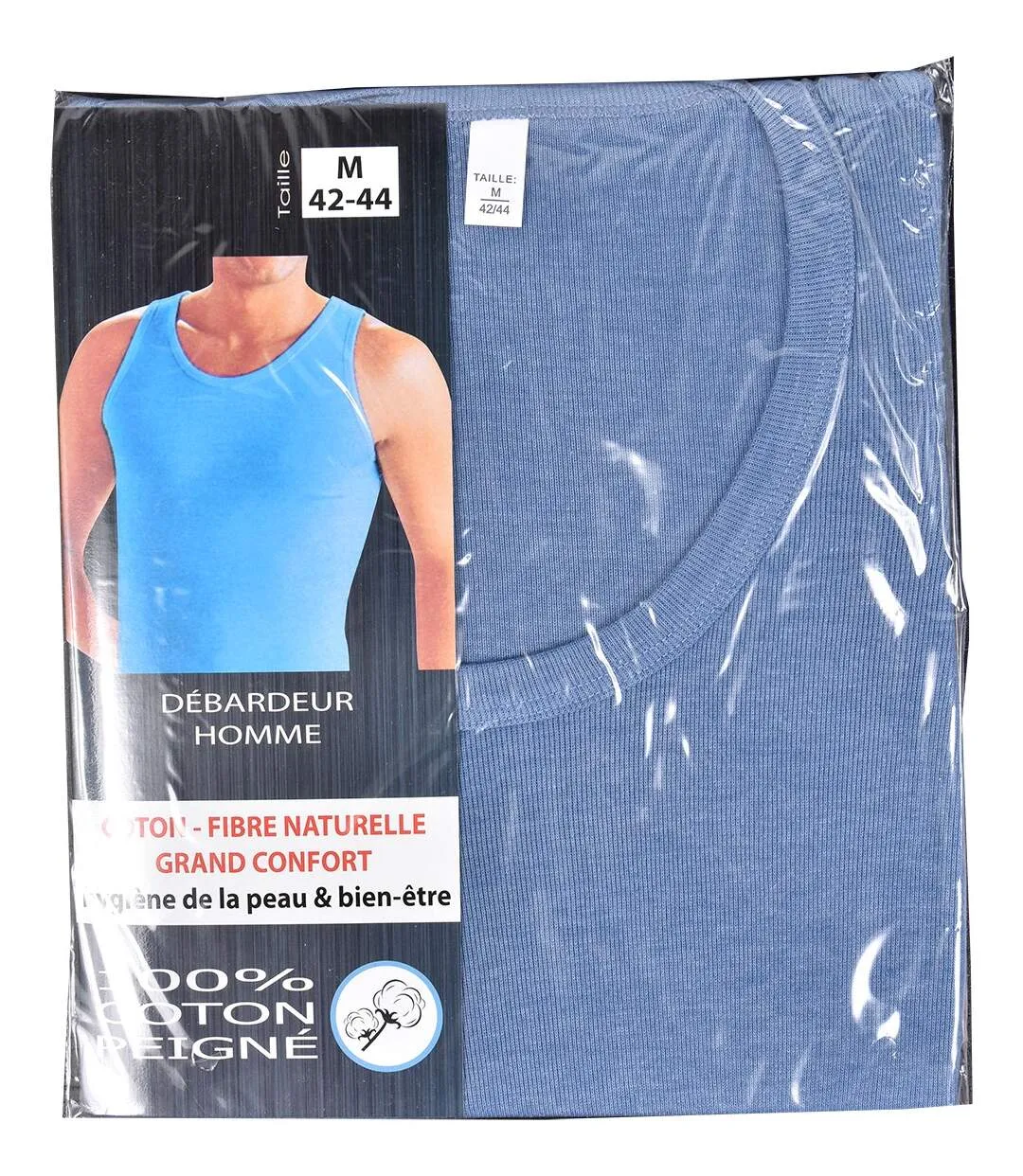 Débardeur Homme Fibre Naturelle Grand Confort Débardeur Bleu