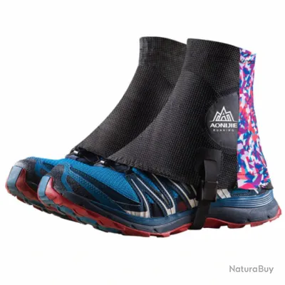 Guêtres de protection, trail ou randonnée, taille 36/43, noir et rose.