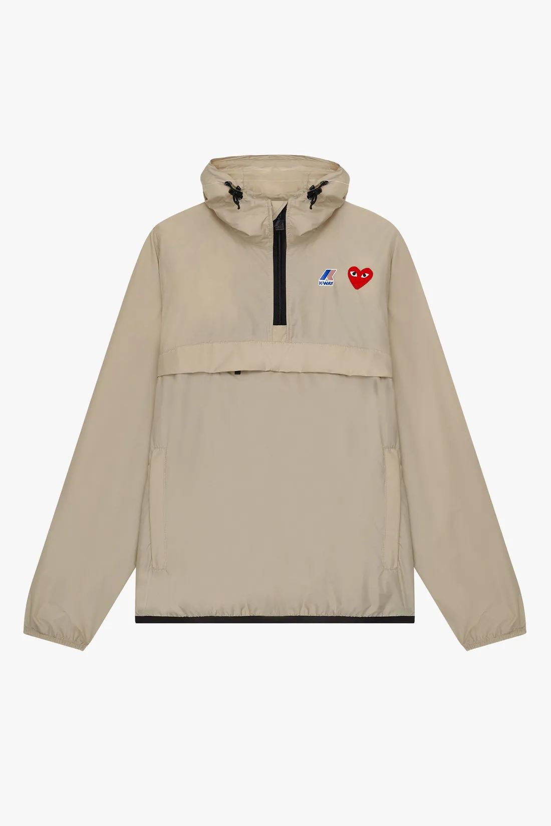 Kway x cdg Play cdg x k-way half zip Jacket beige - GRADUATE STORE