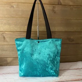 Le Tote Bag Velours Turquoise - Mayem