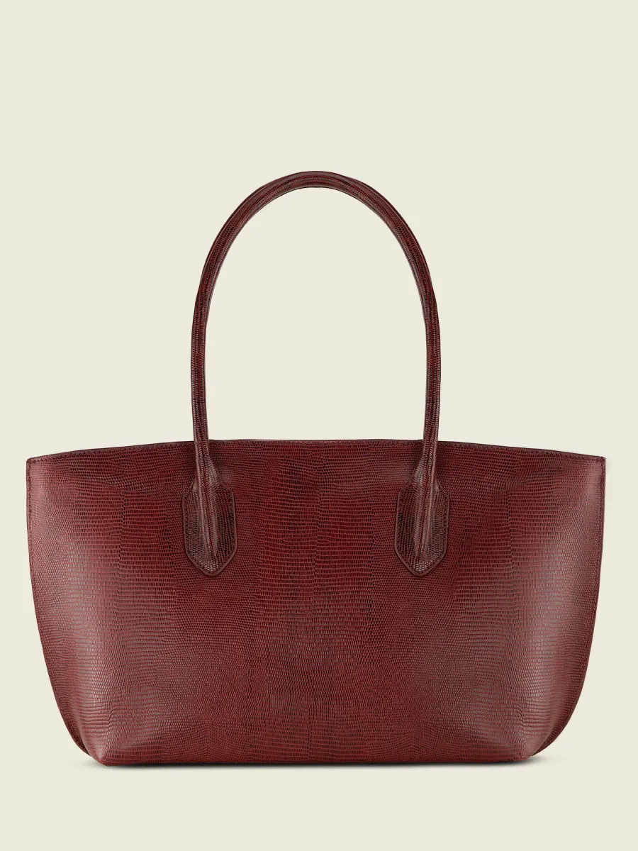 LEATHER TOTE BAG WOMAN RED Édith 1960 - Garnet