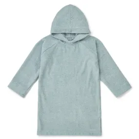 LIEWOOD - PONCHO PEIGNOIR EN COTON BIOLOGIQUE SEA BLUE - littlecasba.com