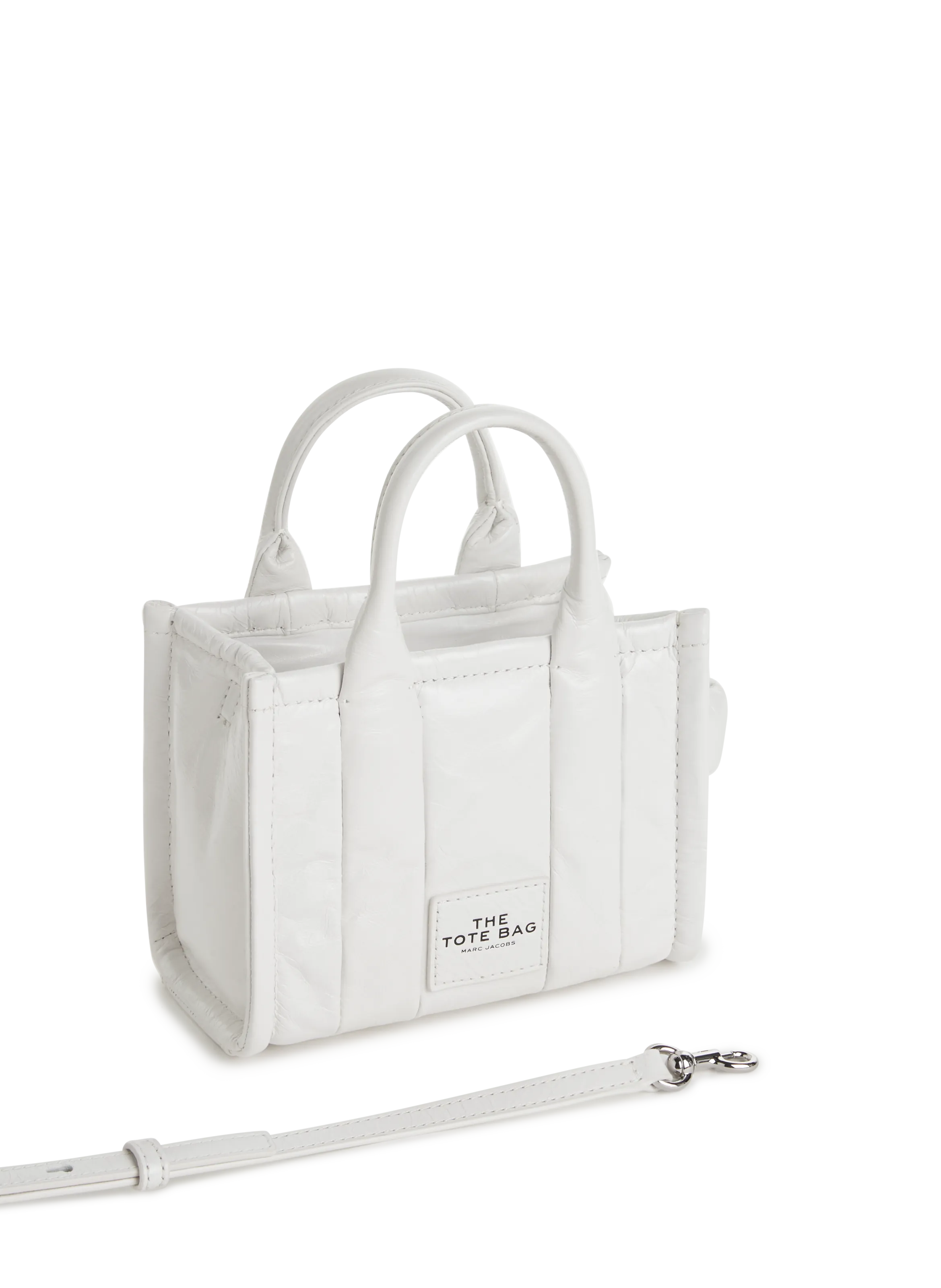 MARC JACOBS  Sac The Micro Tote en cuir - Blanc