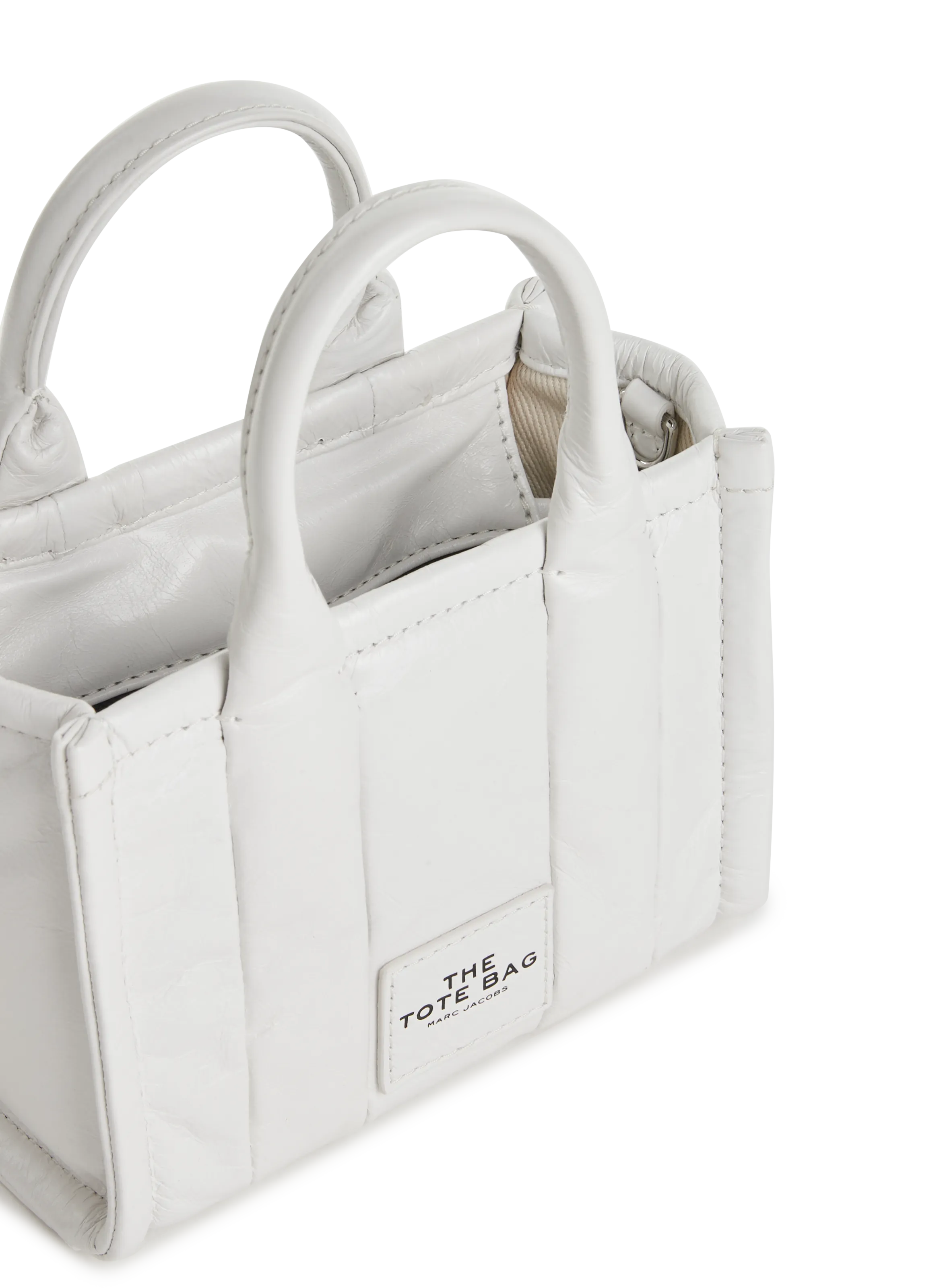 MARC JACOBS  Sac The Micro Tote en cuir - Blanc