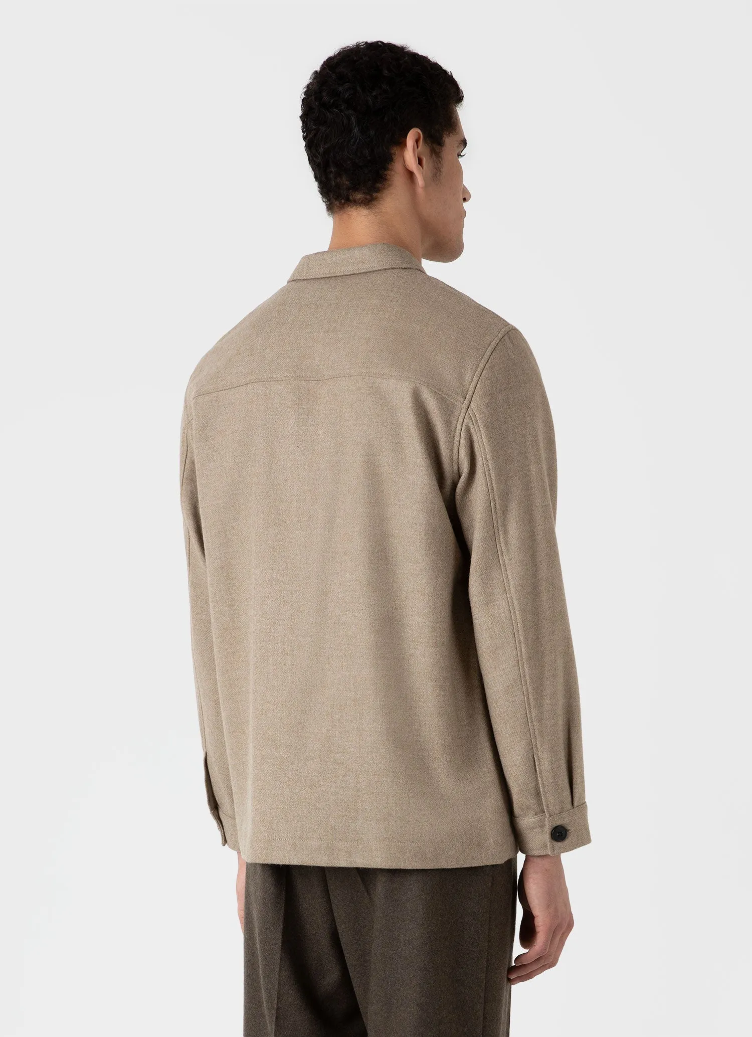 Men's Wool Twin Pocket Jacket in Sandstone