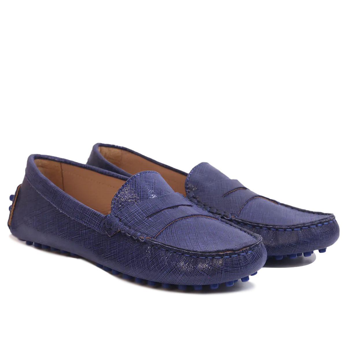 Mocassin en Cuir Bleu 2020