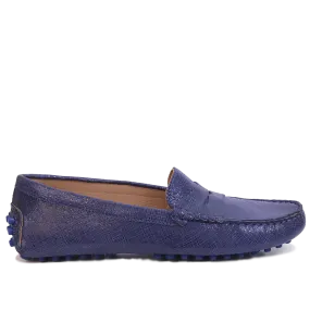 Mocassin en Cuir Bleu 2020