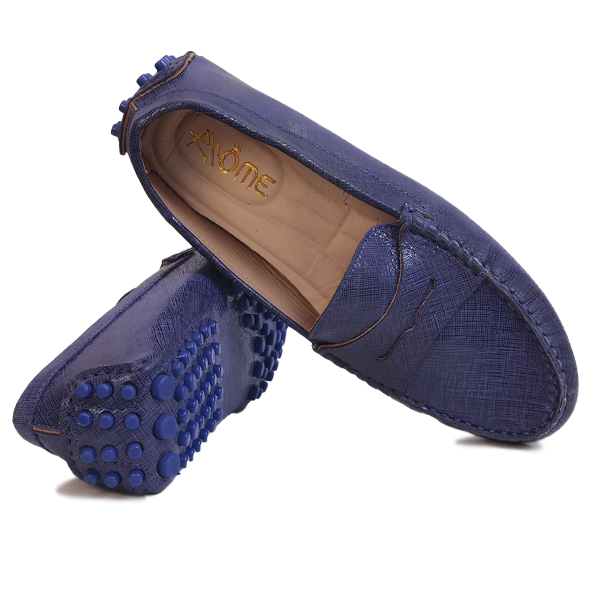 Mocassin en Cuir Bleu 2020