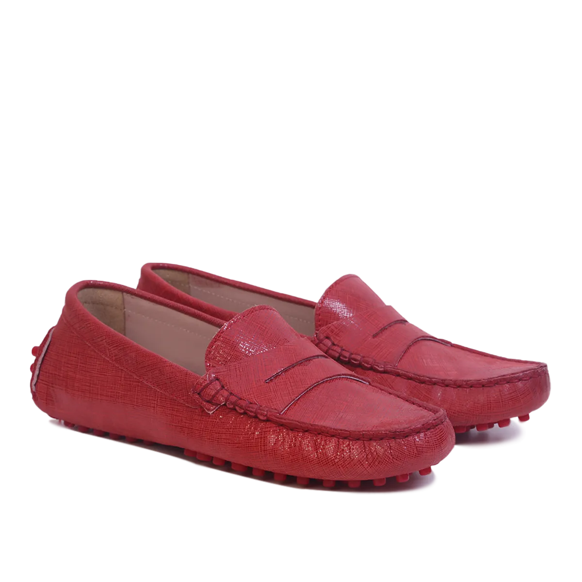 Mocassin en Cuir Rouge 2020