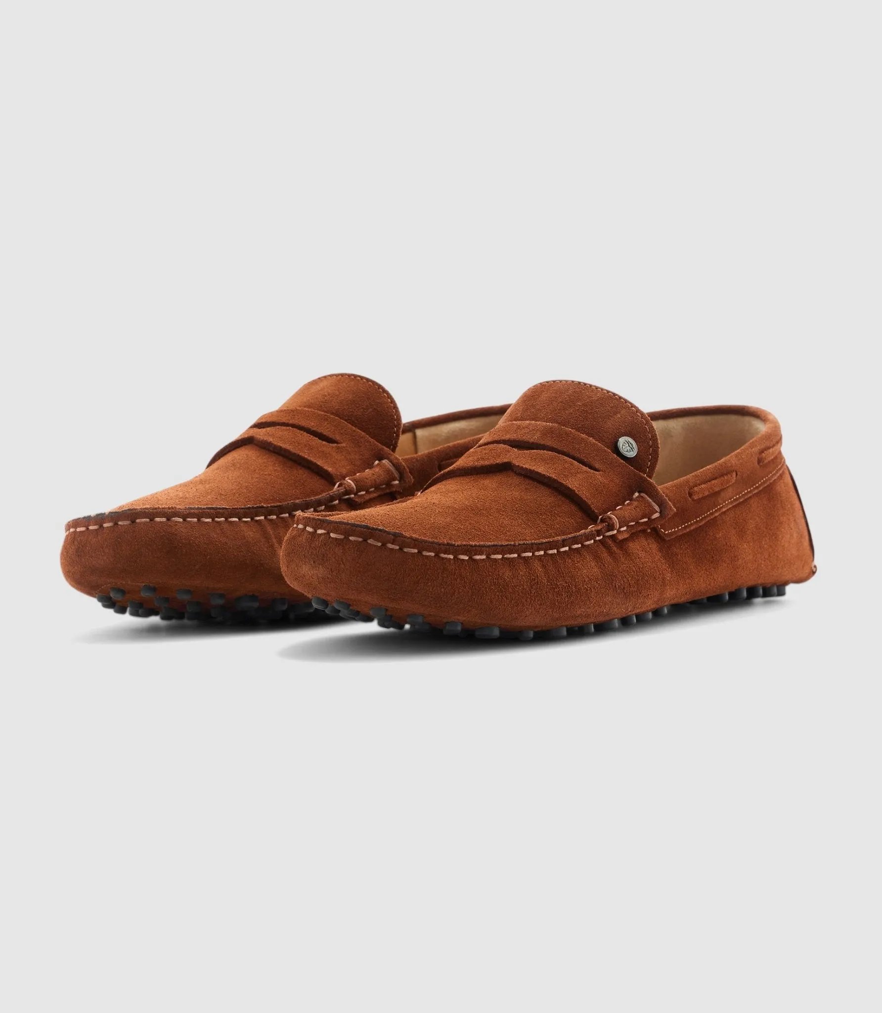 Mocassin en cuir velours camel 