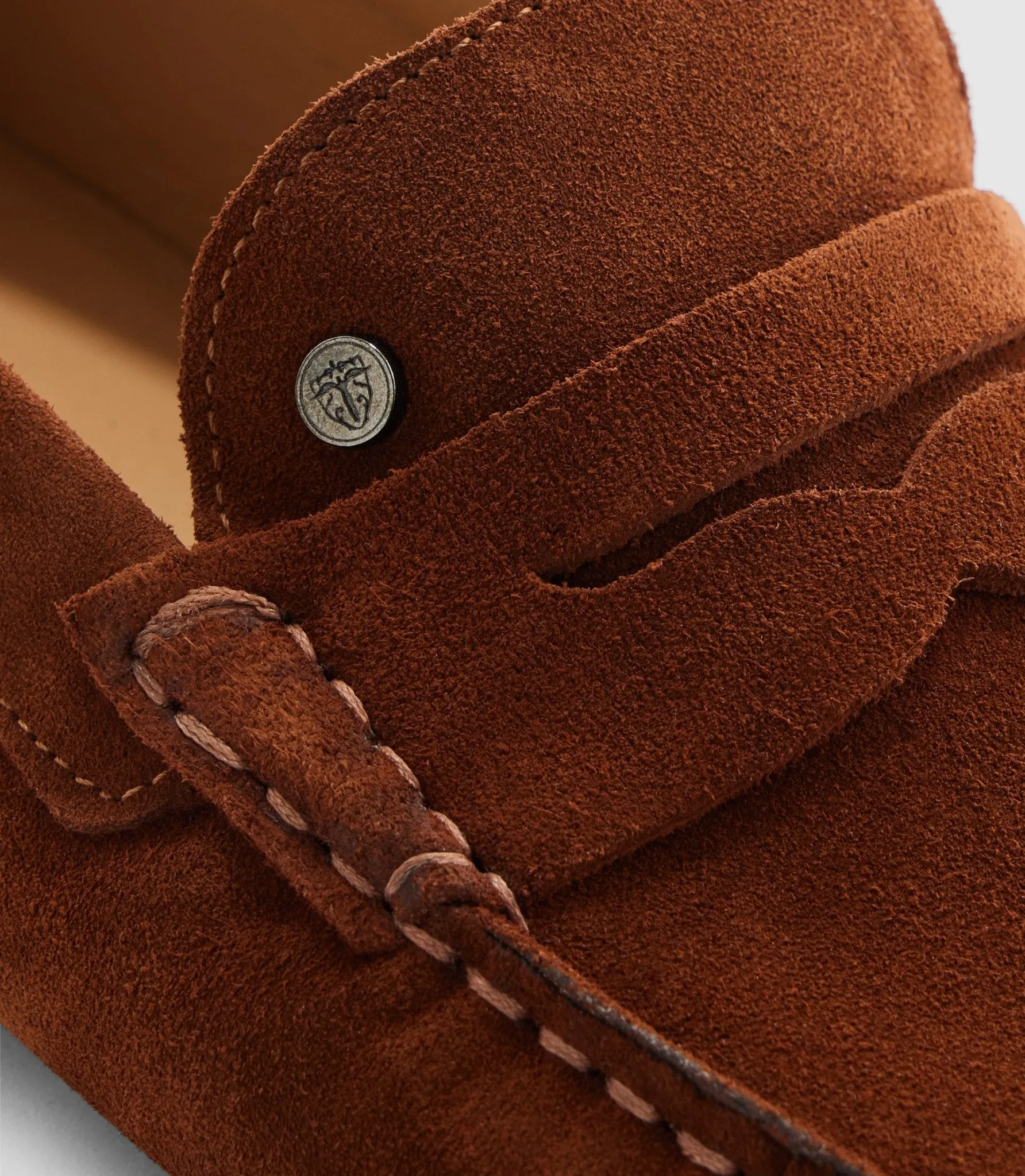 Mocassin en cuir velours camel 