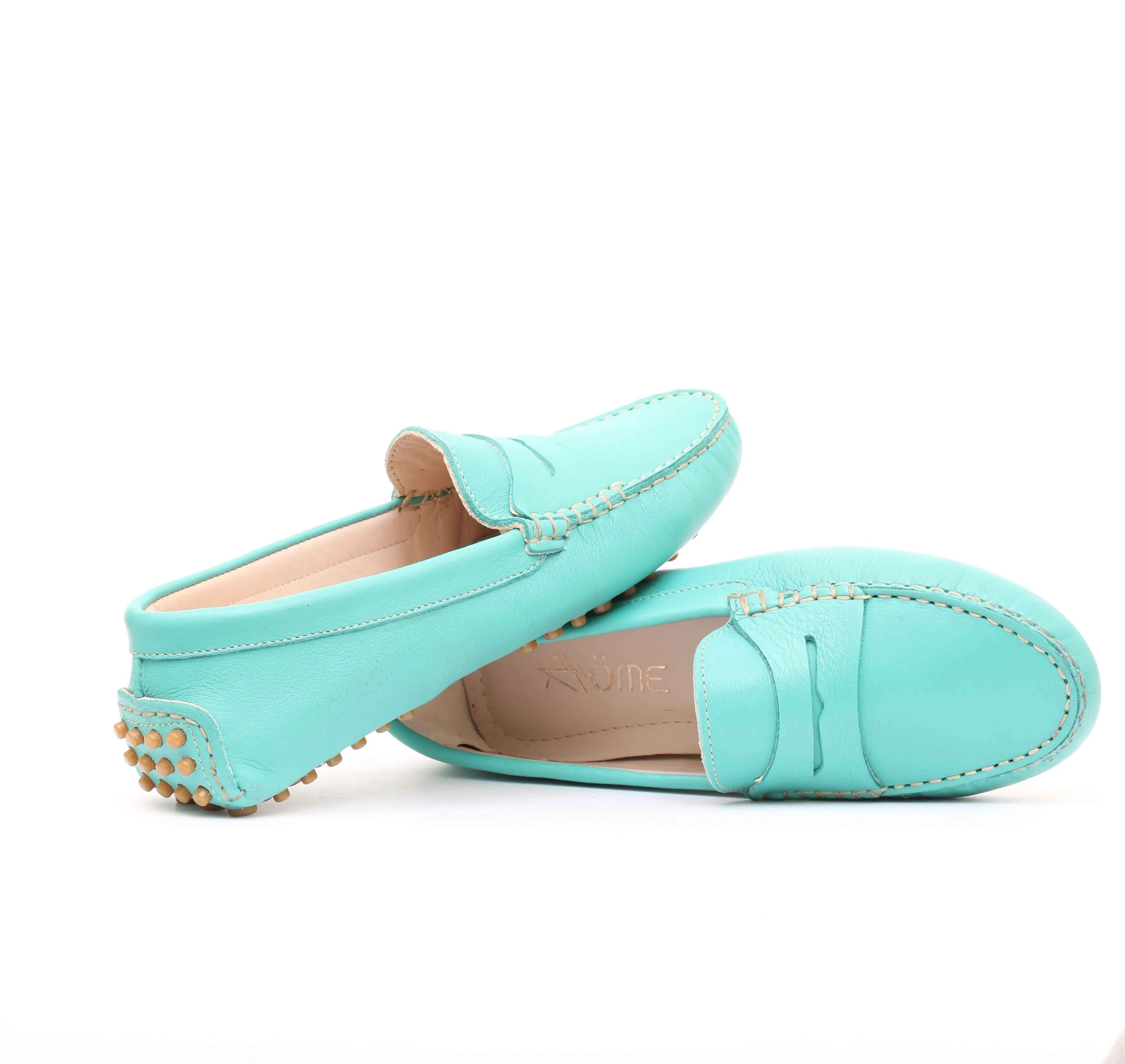 Mocassin en cuir vert eau  - 2020