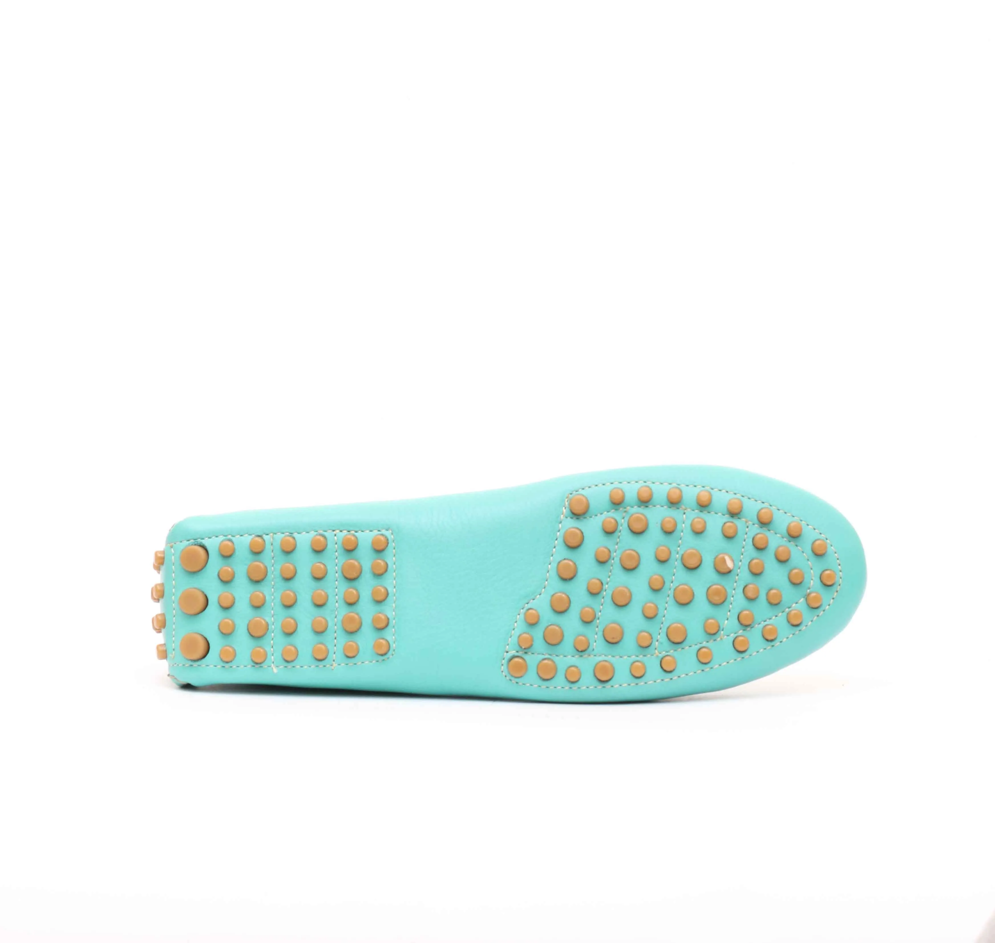 Mocassin en cuir vert eau  - 2020