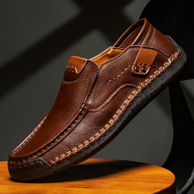 Mocassin marron en cuir doux légères