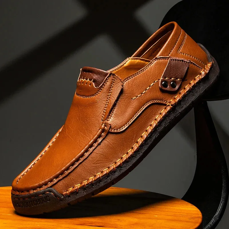 Mocassin marron en cuir doux légères