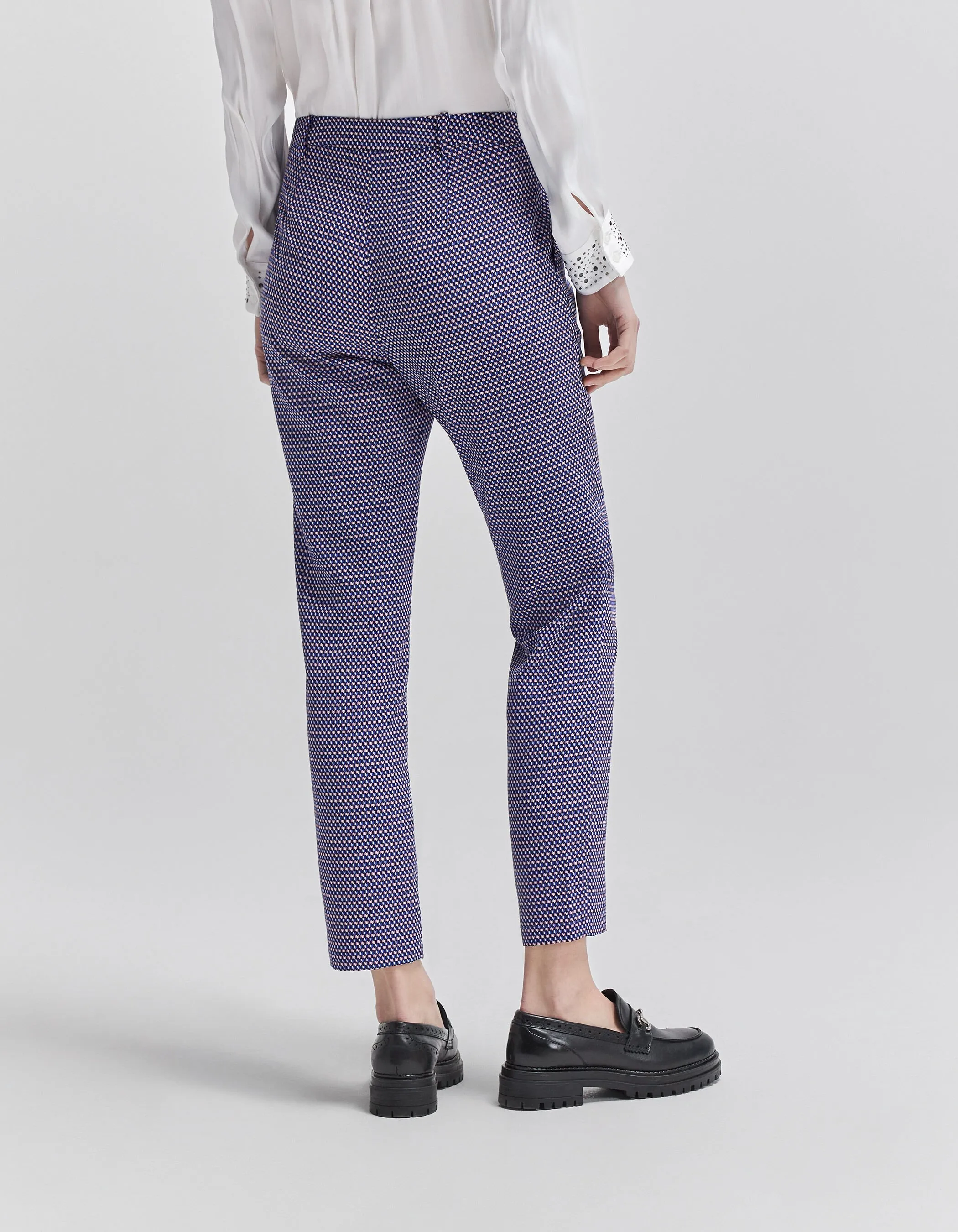 Pantalon blanc LENZING™ ECOVERO™ imprimé optique Femme