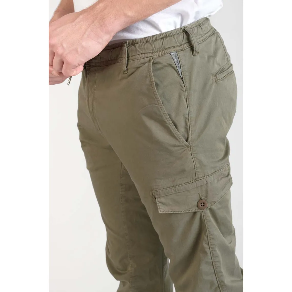 Pantalon cargo Vedje kaki vert en coton | 3 Suisses