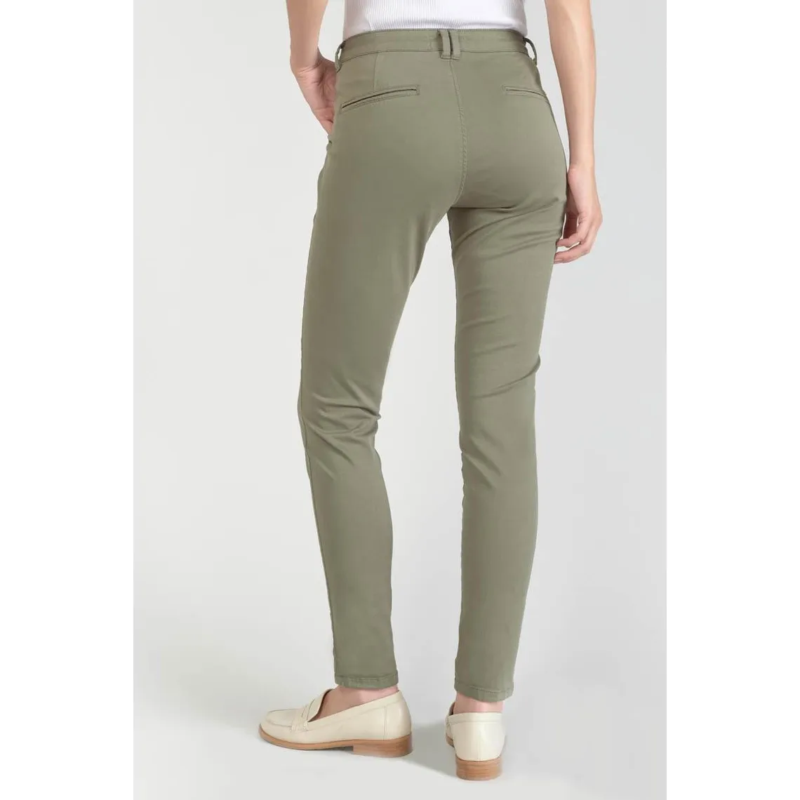 Pantalon chino Dyli3 kaki vert en coton | 3 Suisses