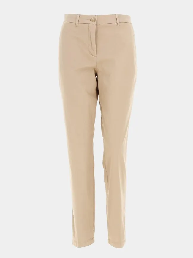 Pantalon chino slim co blend maron femme - Tommy Hilfiger | wimod